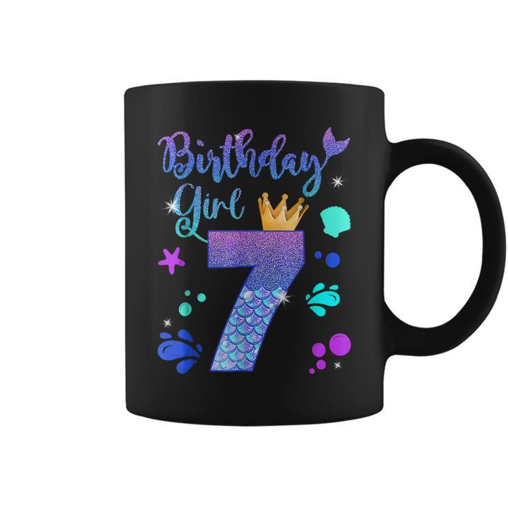 Mermaid Birthday Girl 7 Year Old Its My 7Th Bday Mermaid  Coffee Mug
