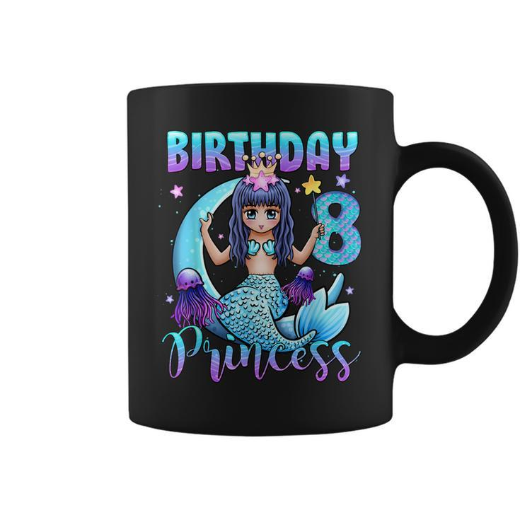 Mermaid Birthday Girl 8 Years Old Mermaid 8Th Birthday Girls  Coffee Mug