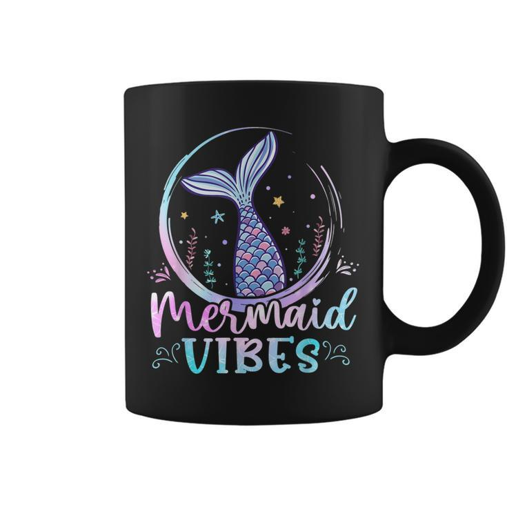 Mermaid Vibes Birthday Mermaid Tail Women Girls Party Squad  Coffee Mug