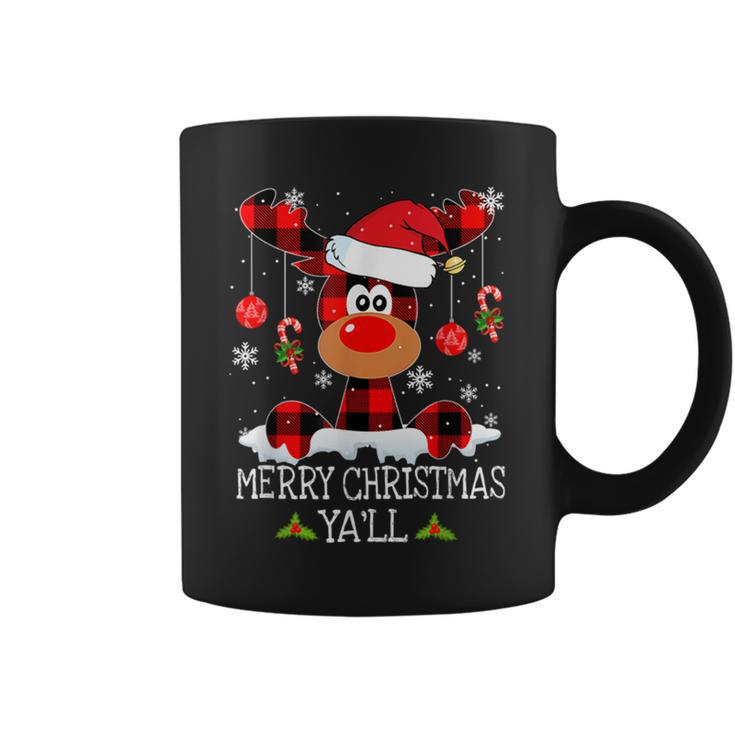 Merry Christmas Yall Cute Reindeer Coffee Mug