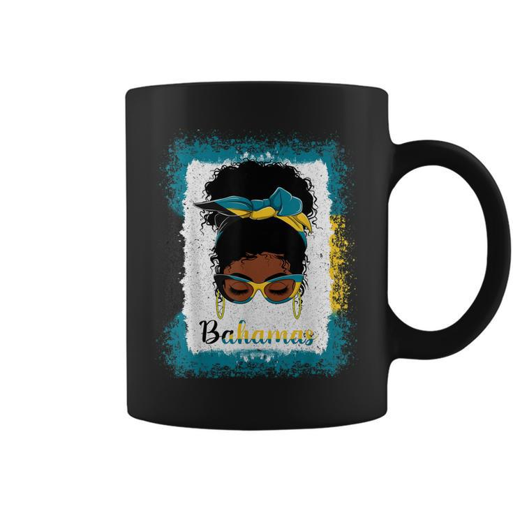 Messy Bun Bahamian Bahamas Flag Womens Woman Girl  Coffee Mug