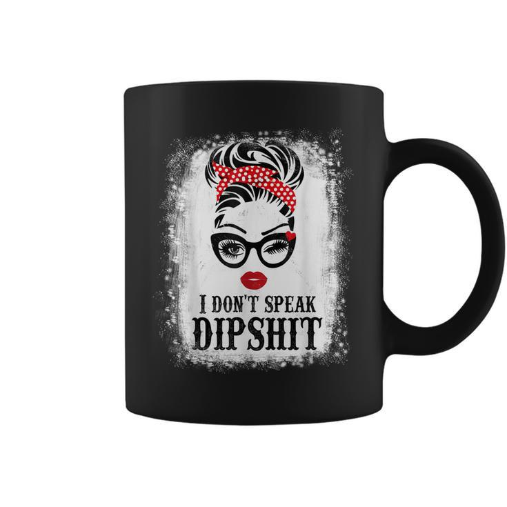 Mom Grandma I Dont Speak Dipshit Messy Bun Leopard Mother  Coffee Mug