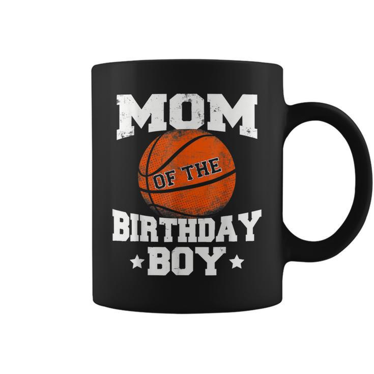 Mom Of The Birthday Boy Basketball Mother Mama Funny  Coffee Mug