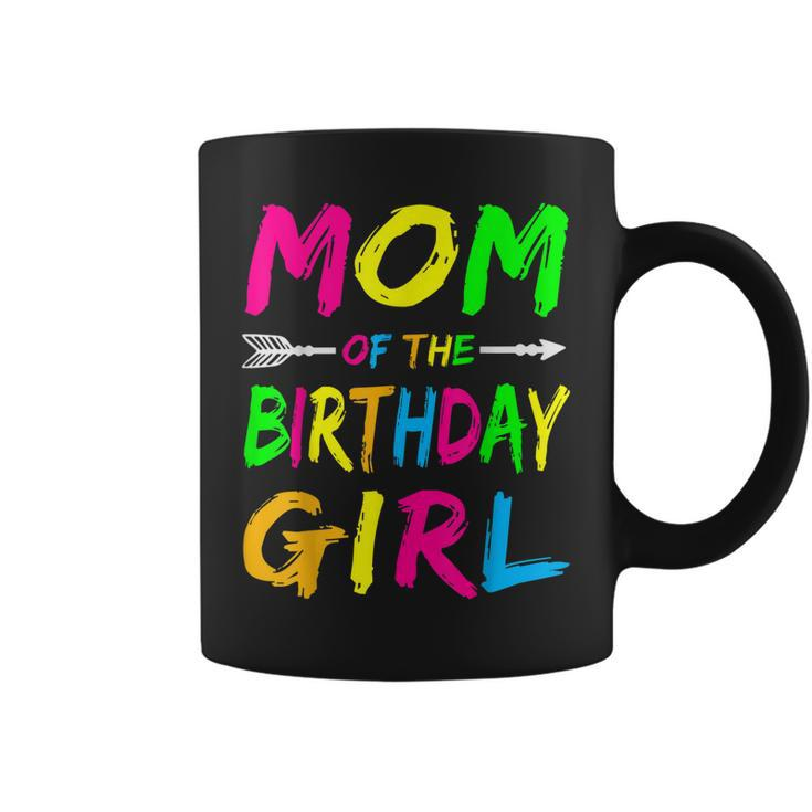 Mom Of The Birthday Girl Glows Retro 80S Party  Glow  Coffee Mug
