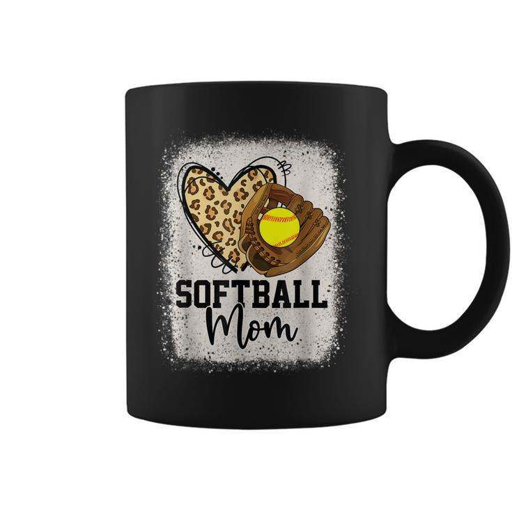 Mom Softball Leopard Softball Game Day Vibes Mothers Day  Coffee Mug