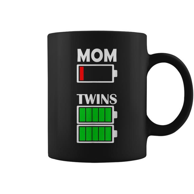 Mom Twins Low Battery Tired Mom Shirt Mothers Day  Coffee Mug
