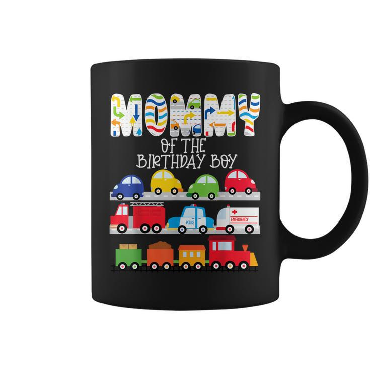 Mommy Of The Birthday Boy Train Cars Truck Emergency Vehicle  Coffee Mug