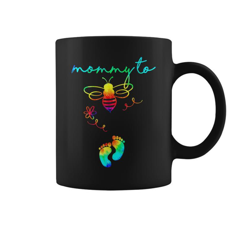 Mommy To Bee Tie Dye Pregnancy Announcement First Time Mom  Coffee Mug