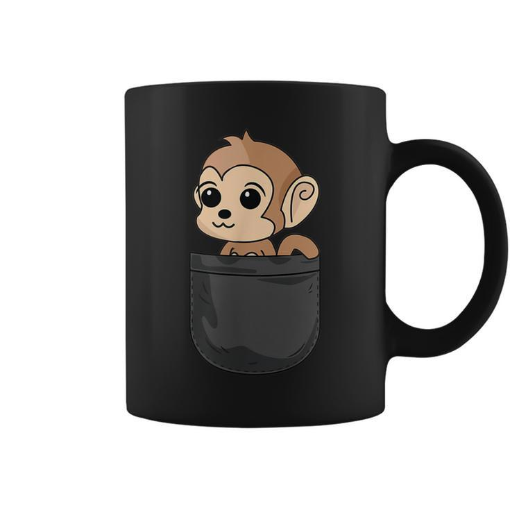 Monkey In Pocket Funny Animal Lover Gift  Coffee Mug
