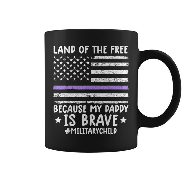 Month Of The Military Land Of Free Because My Daddy Is Brave Coffee Mug