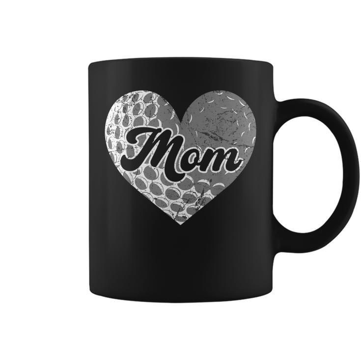Mothers Day Distressed Heart Golf Mom Mama Sport Fan  Coffee Mug