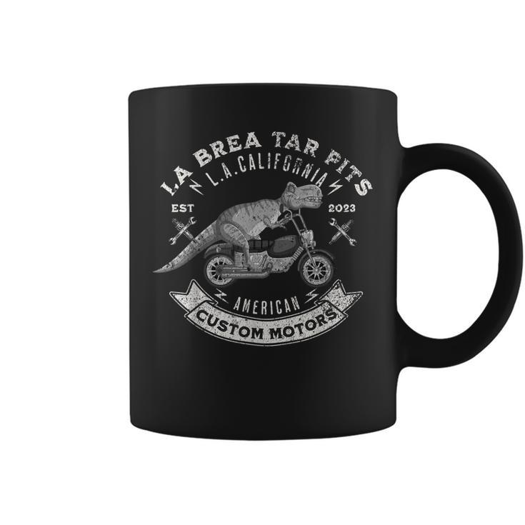 Motorcycle Biker La Brea Tar Pits LA California T-Rex  Coffee Mug