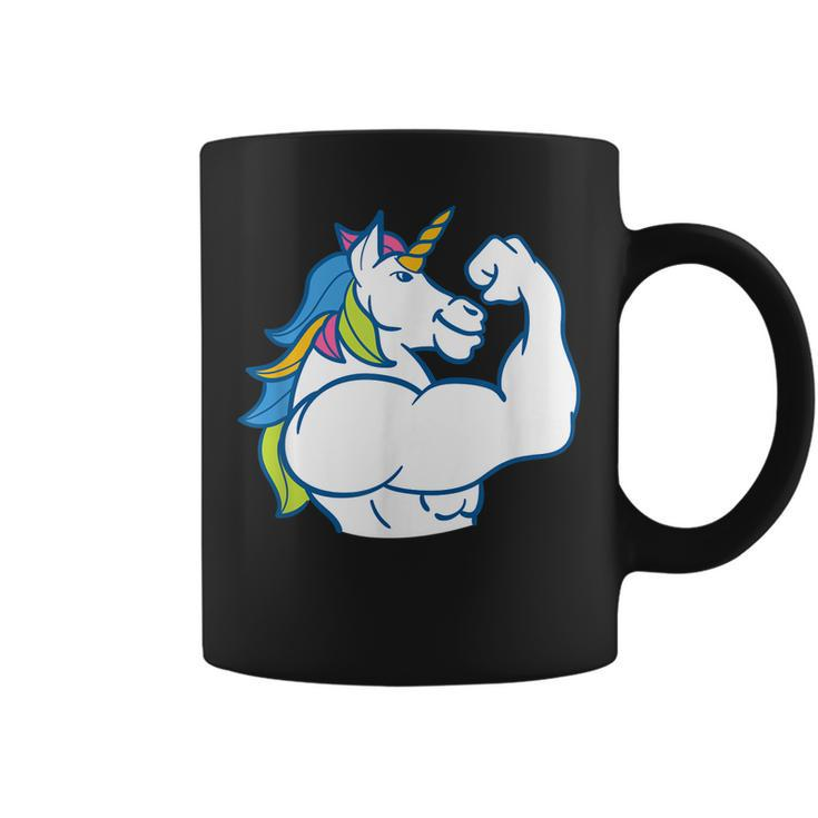 Muscular Unicorn Funny Magical Fitness Bodybuilder Dad Coffee Mug