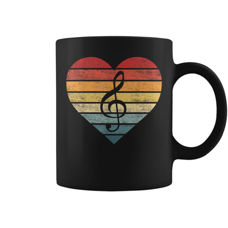 Music Teacher Gifts Retro Sunset Note Music School Musician  Coffee Mug