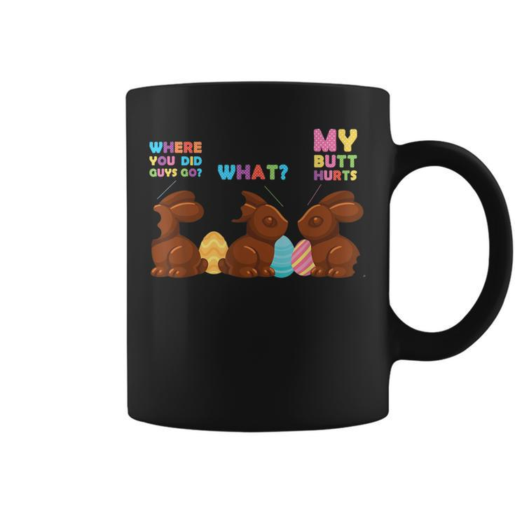 My Butt Hurts  Funny Bitten Chocolate Bunny Easter Gift  Coffee Mug