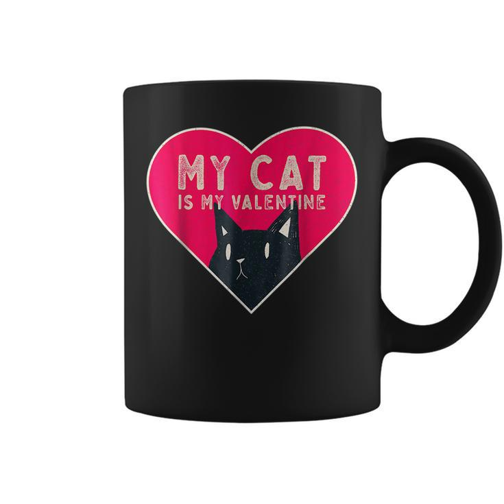 My Cat Is My Valentine Kitten Lover Heart Valentines Day  V2 Coffee Mug