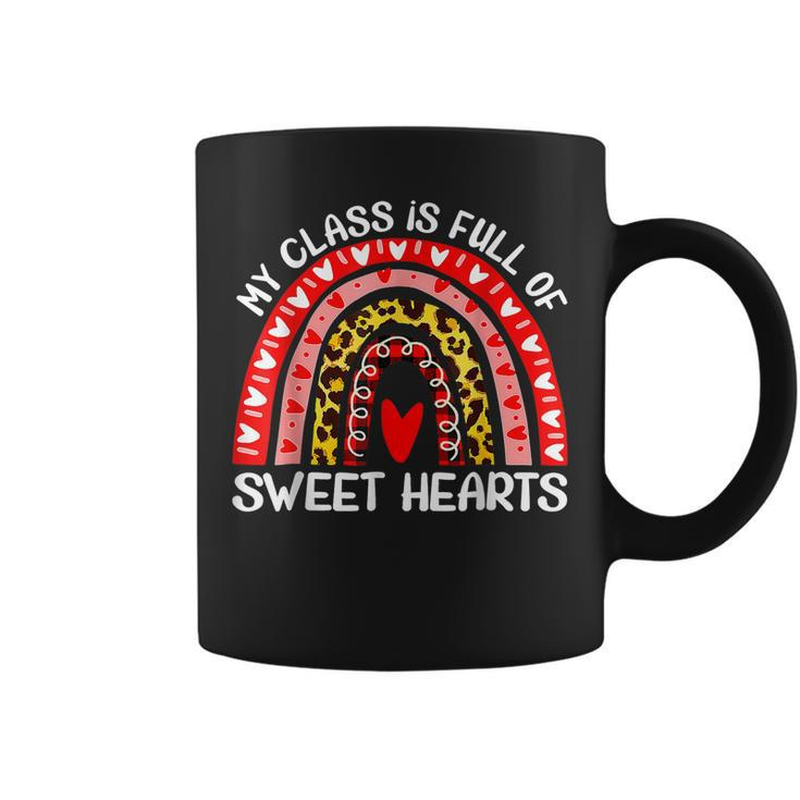 My Class Is Full Of Sweethearts Rainbow Valentines Day Women  Coffee Mug