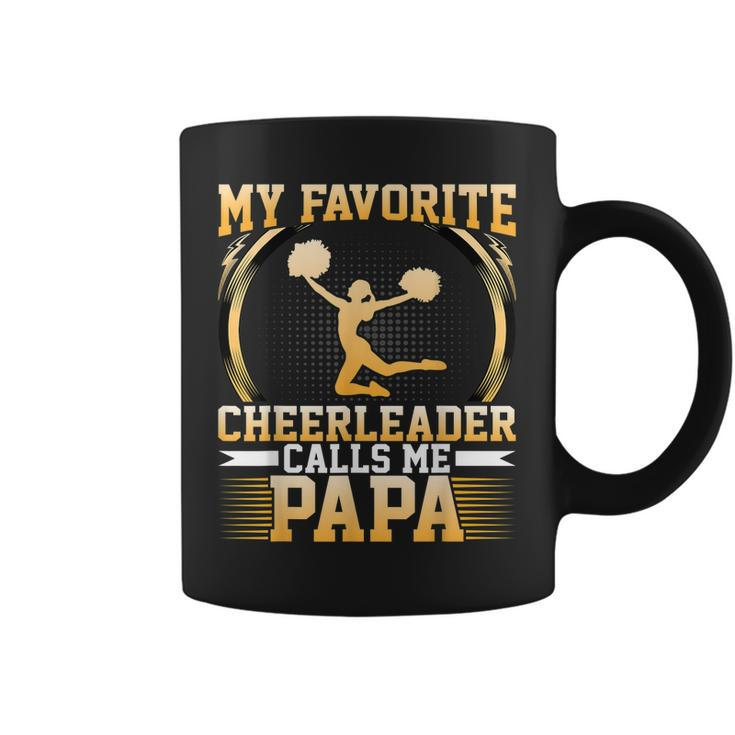 My Favorite Cheerleader Calls Me Papa Cheerleaders Dad Gift For Mens Coffee Mug