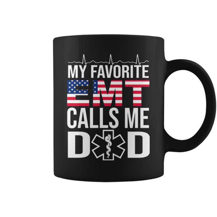 My Favorite Emt Calls Me Dad  Fathers Day Gift Coffee Mug