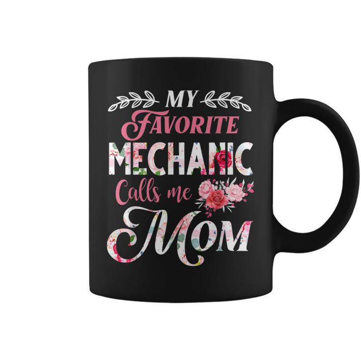 My Favorite Mechanic Calls Me Mom Floral Style Gift Coffee Mug