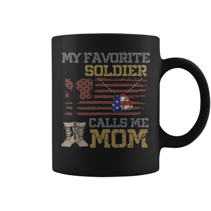 My Favorite Soldier Calls Me Mom Proud Army Mom V2 Coffee Mug