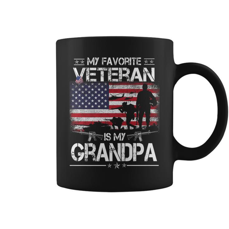 My Favorite Veteran Is My Grandpa - Flag Father Veterans Day   Coffee Mug