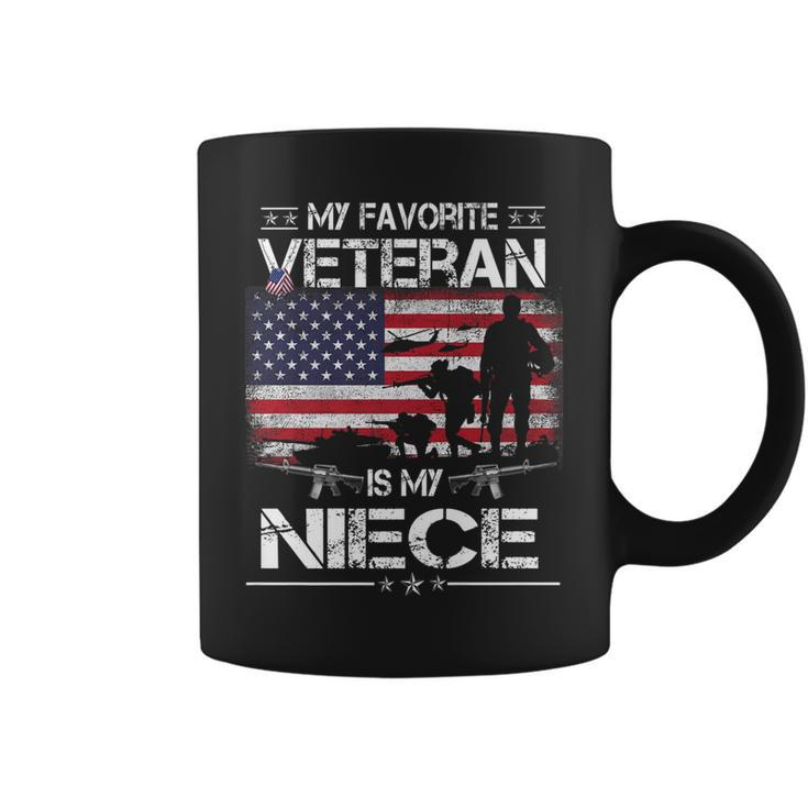 My Favorite Veteran Is My Niece - Flag Mother Veterans Day   Coffee Mug