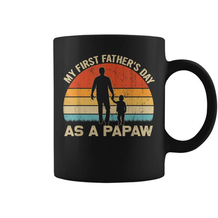 My First Fathers Day As A Papaw New Grandpa Fathers Day Coffee Mug
