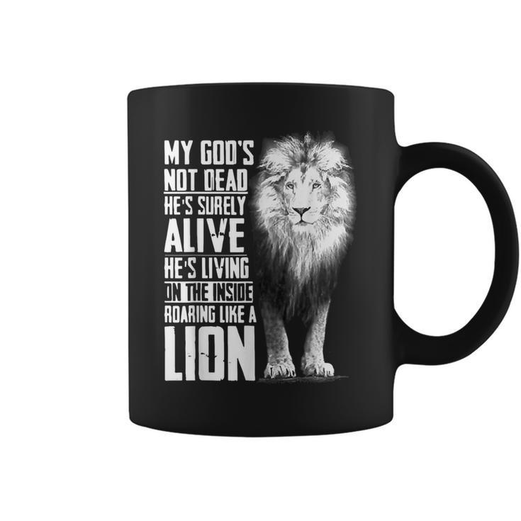 My Gods-Not-Dead Hes Surely Alive Christian Jesus Lion  Coffee Mug