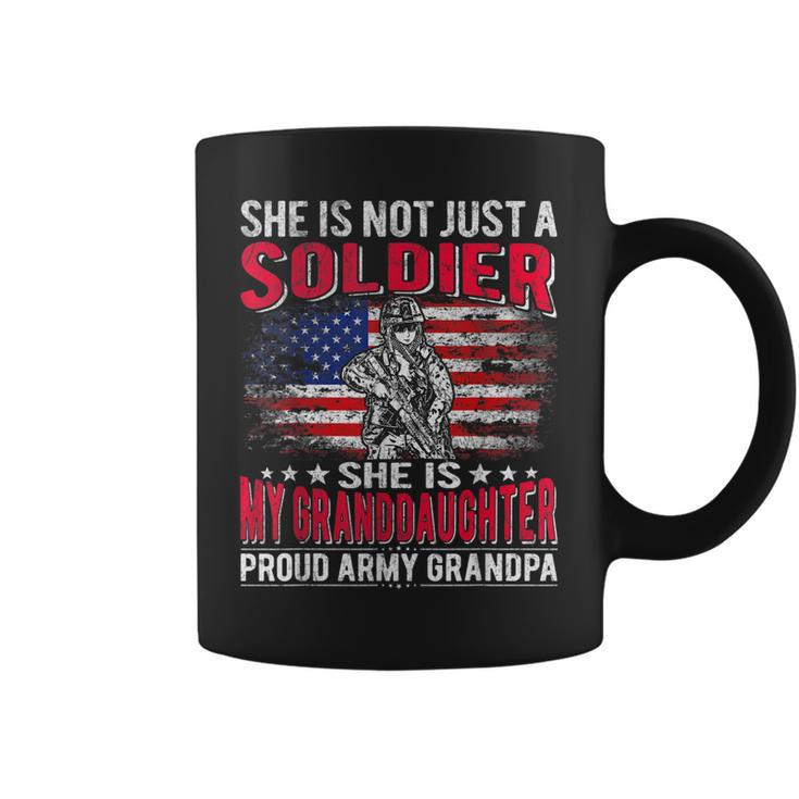 My Granddaughter Is A Soldier Hero Proud Army Grandpa Gifts Gift For Mens Coffee Mug