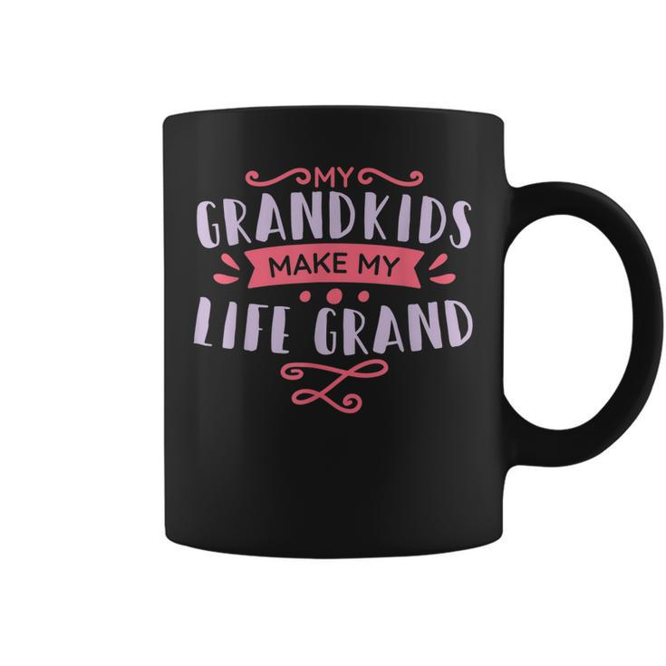 My Grandkids Make My Life Grand Family Grandpa Grandma  Coffee Mug