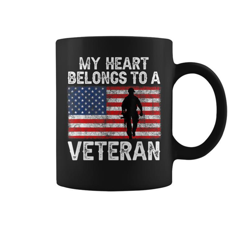 My Heart Belongs To A Veteran Army Veteran Fathers Day  Coffee Mug