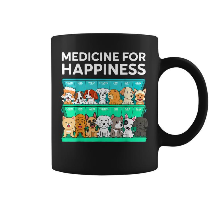 My Medicine For Happiness Called Dogs Every Day Dog Lover  Coffee Mug