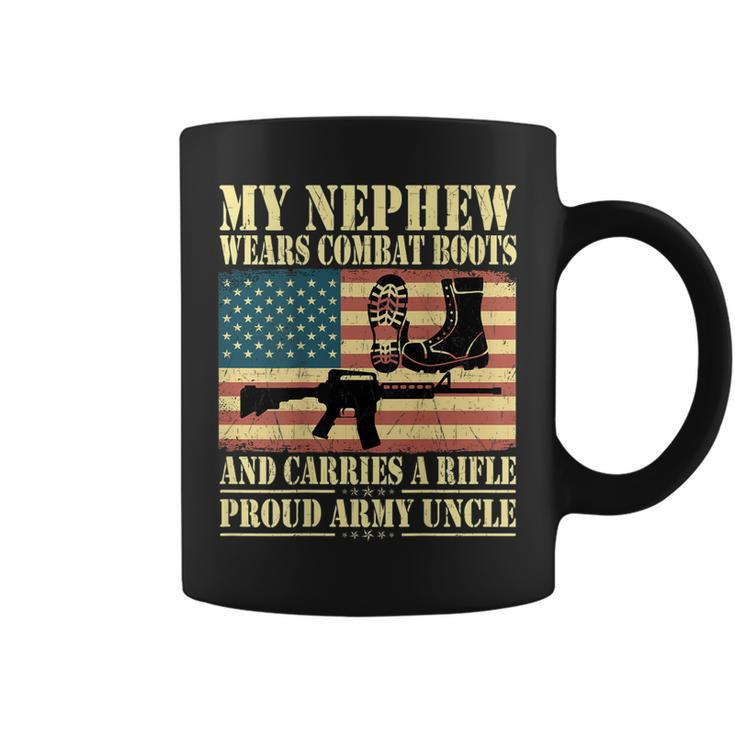 My Nephew Wears Combat Boots  Military Proud Army Uncle Gift For Mens Coffee Mug