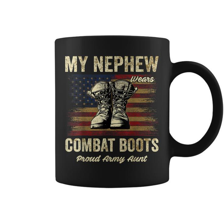 My Nephew Wears Combat Boots Proud Army Aunt Veteran  Coffee Mug