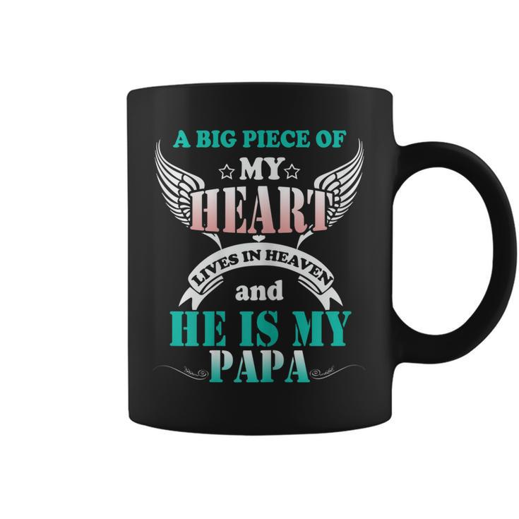 My Papa Lives In Heaven Shirt Memorial Day Papa Dad Grandpa Coffee Mug