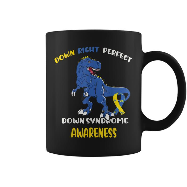 My Son Down Right Ideal Down Syndrome Awareness T-Rex 2023  Coffee Mug