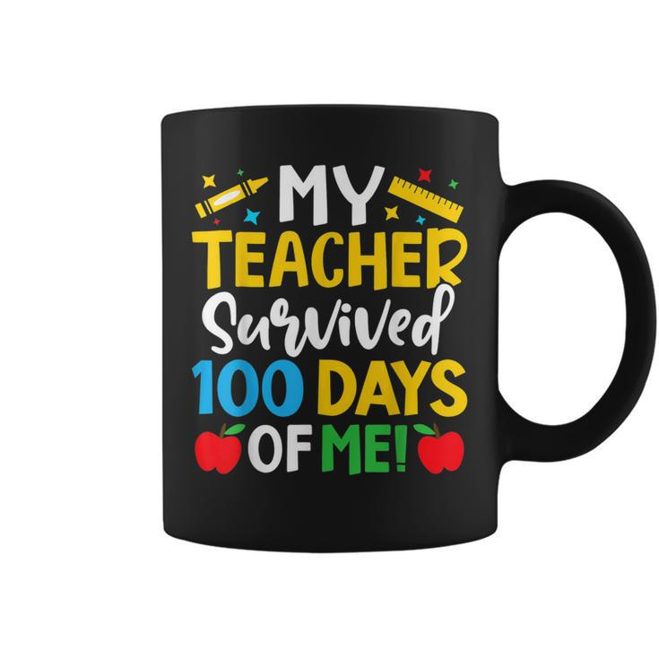 My Teacher Survived 100 Days Of Me Teacher Novelty  Coffee Mug