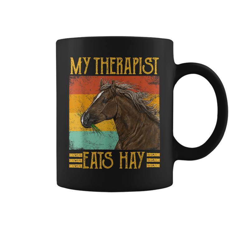 My Therapist Eats Hay Equestrian Horse Riding Gifts  Coffee Mug