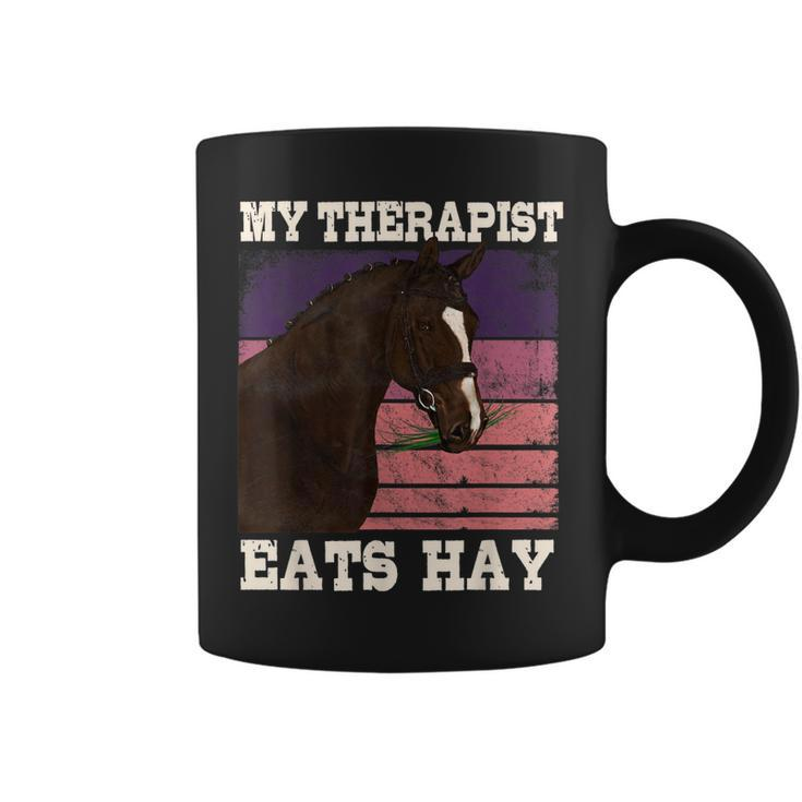 My Therapist Eats Hay Horseback Riding Gifts  Coffee Mug