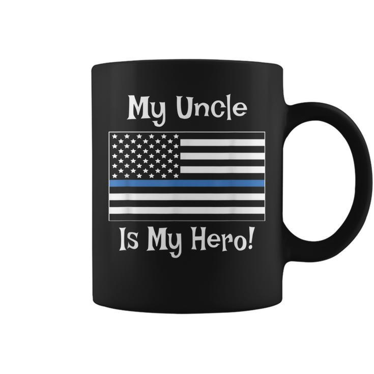 My Uncle Hero Thin Blue Line Us Flag Coffee Mug