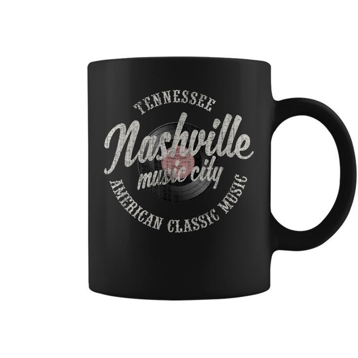 Nashville Music City Vinyl Vintage  Coffee Mug