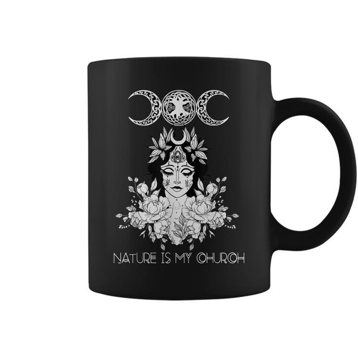 Nature Is My Church Crescent Moon Witchcraft Wiccan Witch  Coffee Mug