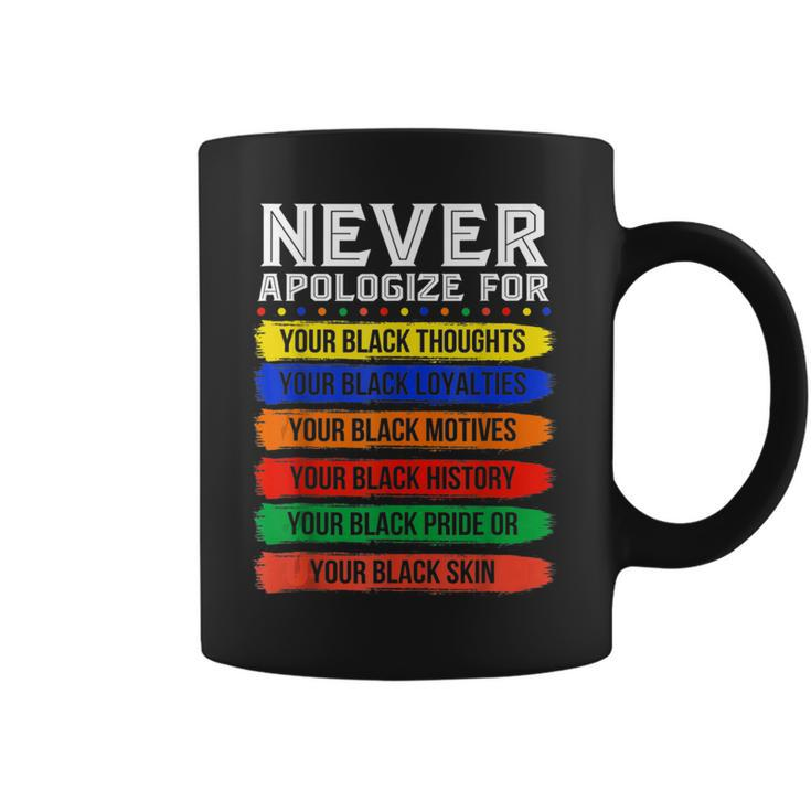 Never Apologize For Your Blackness Black History Month  V4 Coffee Mug