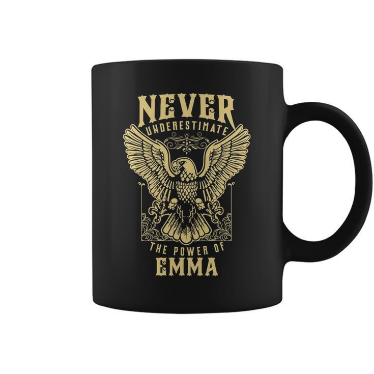 Never Underestimate The Power Of Emma  Personalized Last Name Coffee Mug