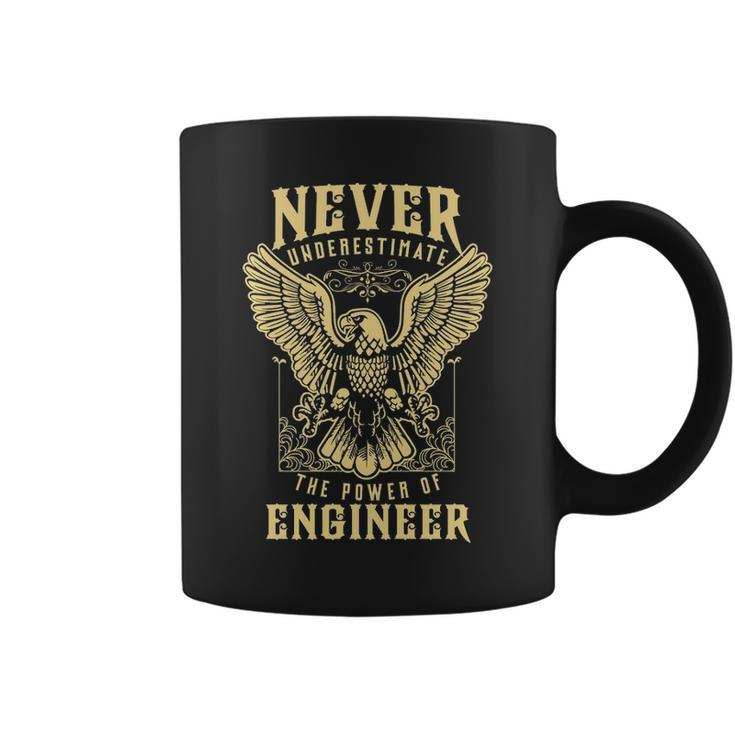 Never Underestimate The Power Of Engineer  Personalized Last Name Coffee Mug