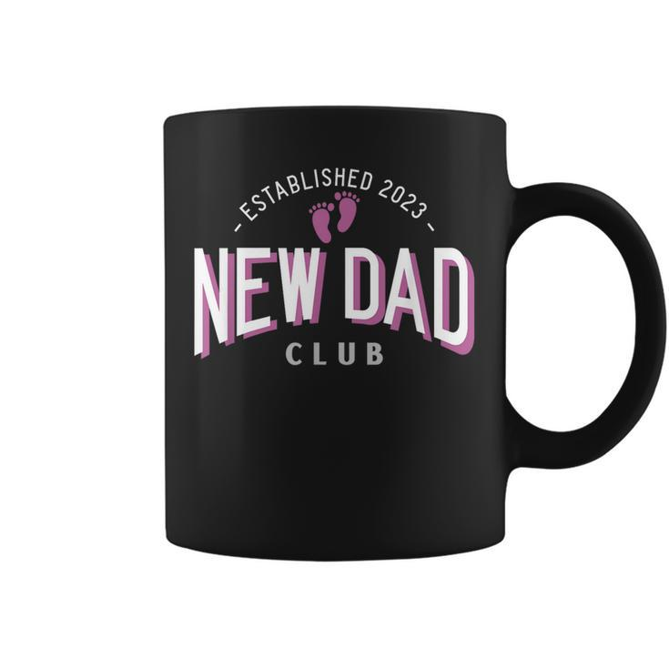 New Dad Club Established 2023 Girl Father Pink Gender Color Gift For Mens Coffee Mug