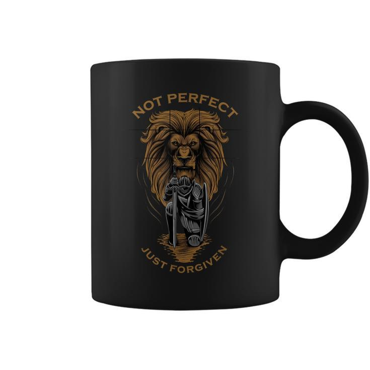 Not Perfect Just Forgiven Christian Warrior Of Christ Lion  Coffee Mug