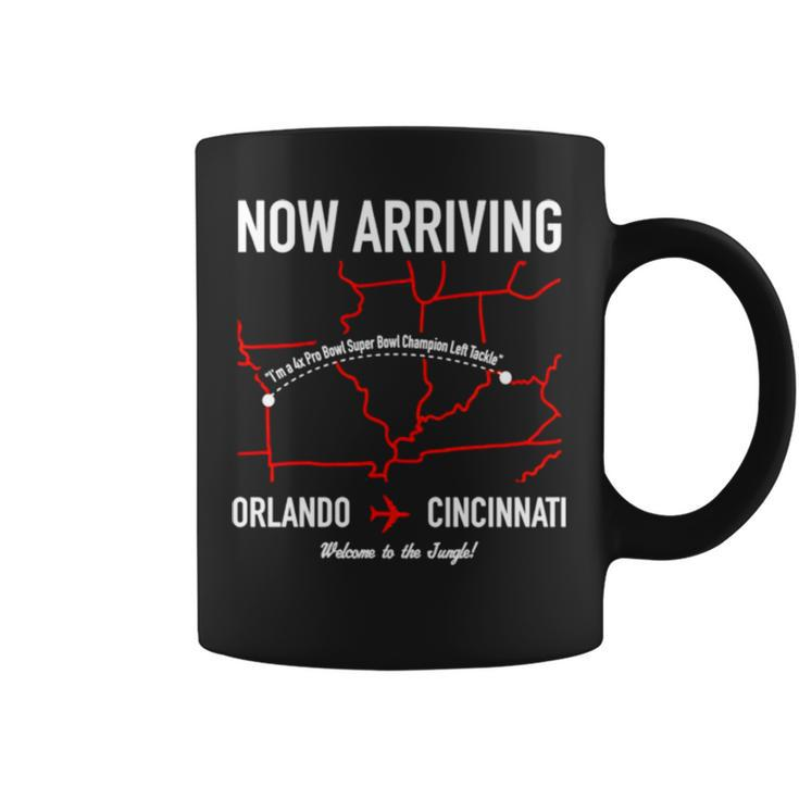 Now Arriving Orlando To Cincinnati Welcome To The Jungle T Coffee Mug