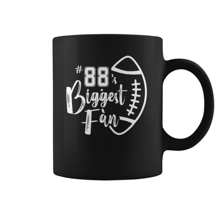 Number 88S Biggest Fan Football Player Mom Dad Family Coffee Mug